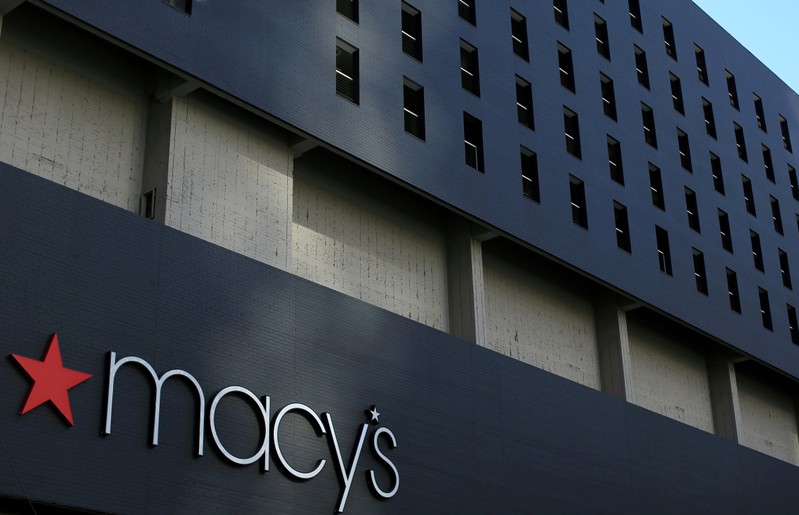 FILE PHOTO: The Macy's logo is pictured on the side of a building in down town Los Angeles