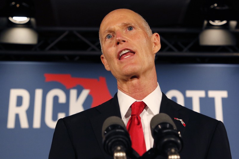Republican U.S. Senate candidate Scott speaks at his midterm election night party in Naples, Florida