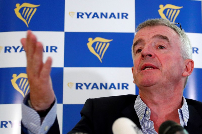 FILE PHOTO - Ryanair CEO O'Leary holds news conference in Machelen near Brussels