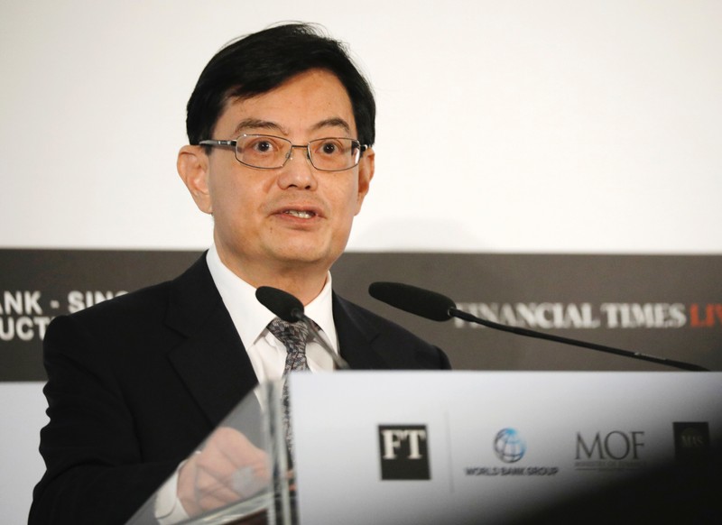 FILE PHOTO - Singapore's Finance Minister Heng Swee Keat gives a keynote speech at the World Bank - Singapore Infrastructure Finance Summit in Singapore