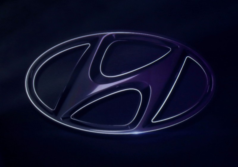 FILE PHOTO: The logo of Hyundai Motor is seen on wall at a event in Mexico City