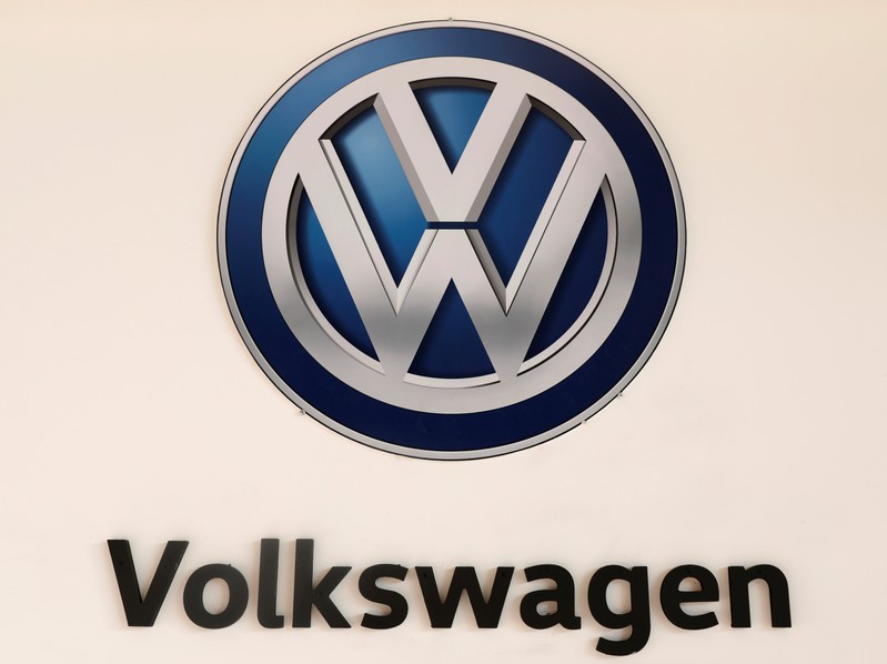 FILE PHOTO - A Volkswagen logo is pictured at the International Auto Show in Mexico City