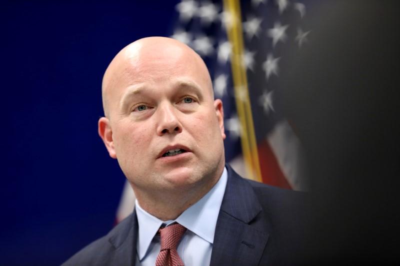 FILE PHOTO: Acting Attorney General Whitaker speaks to state and local law enforcement in Des Moines