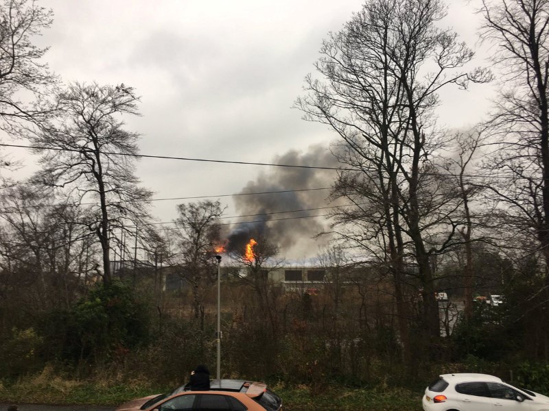 A fire is seen at Chester Zoo