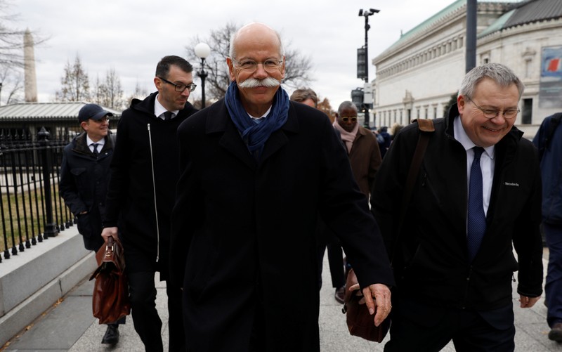 Daimler AG CEO Dieter Zetsche departs after his White House meeting in Washington