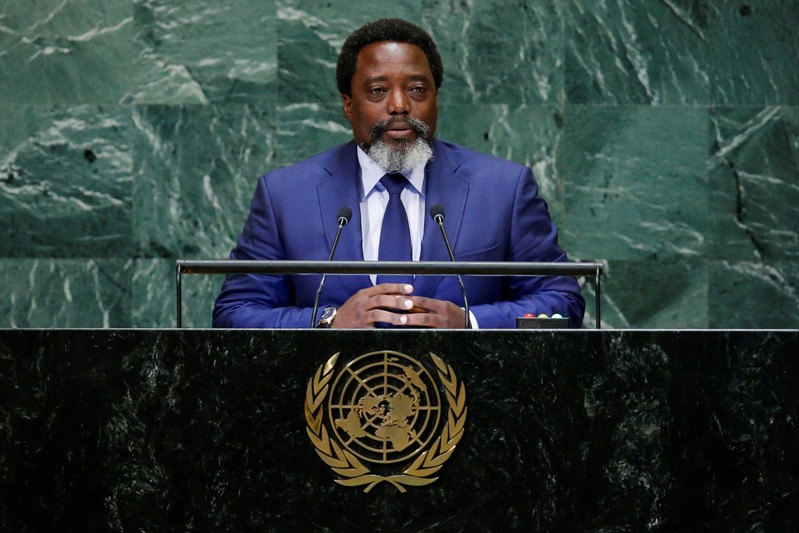 Kabila Kabange, President of the Democratic Republic of the Congo addresses the United Nations General Assembly in New York