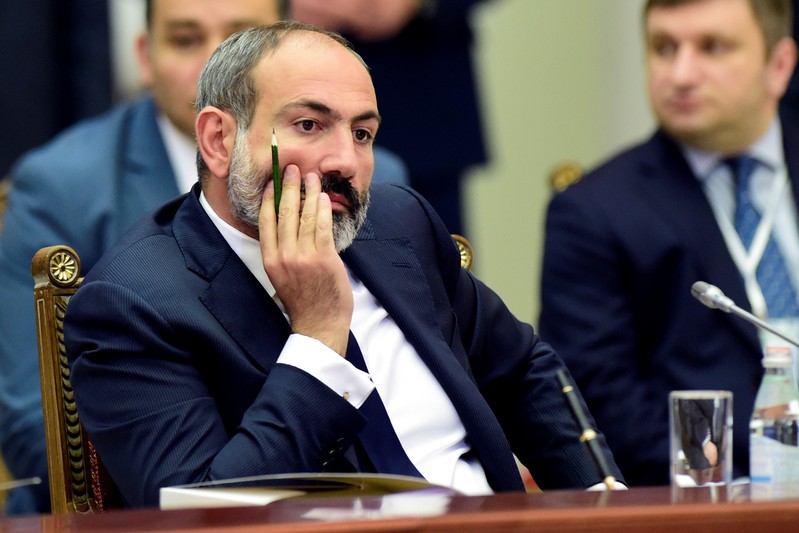 FILE PHOTO: Armenia's acting Prime Minister Pashinyan attends a meeting of the Supreme Eurasian Economic Council in St. Petersburg