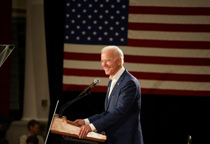Former U.S. Vice President Biden campaigns with Democratic candidate for U.S. House of Representatives Finkenauer and Democratic candidate for Iowa governor Hubbell in Cedar Rapids