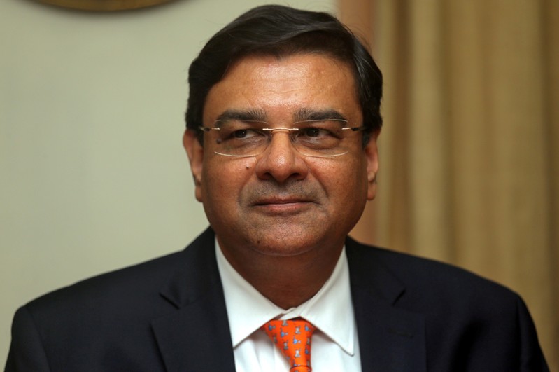 FILE PHOTO: The Reserve Bank of India Governor Urjit Patel pauses during a news conference after a monetary policy review in Mumbai