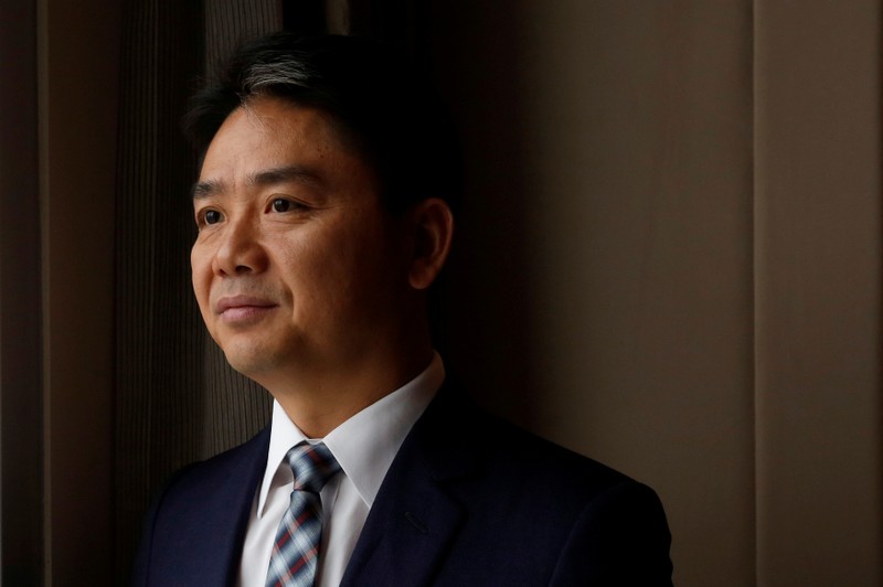 FILE PHOTO: JD.com founder Richard Liu poses during a Reuters interview in Hong Kong