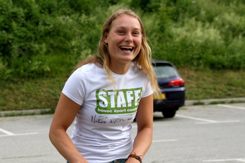 Louisa Vesterager Jespersen wears a Bovec Sports Center t-shirt in this undated photo obtained from social media