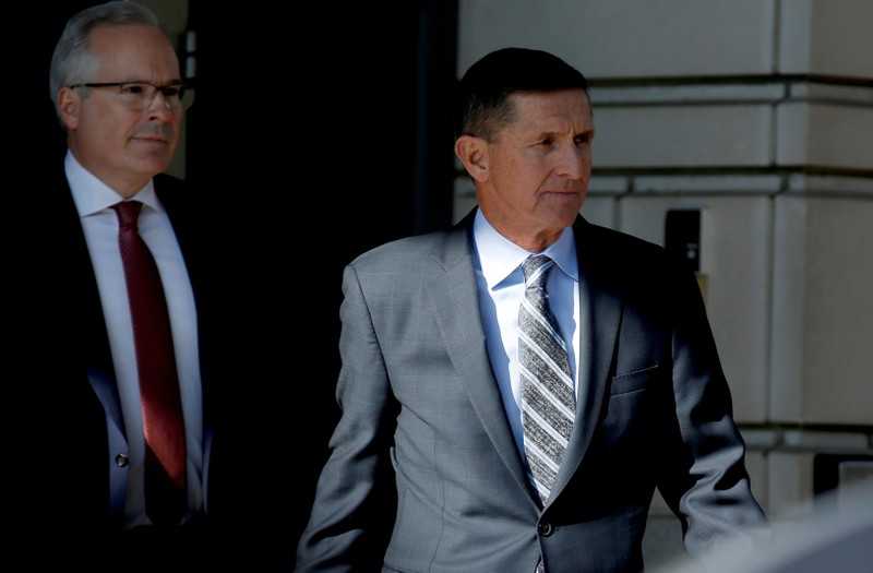 FILE PHOTO: Former U.S. National Security Adviser Michael Flynn departs after a plea hearing at U.S. District Court, in Washington