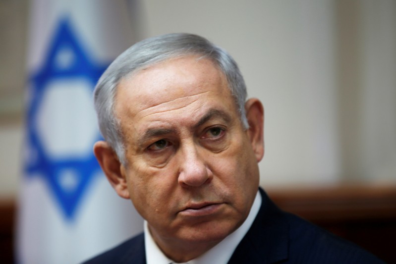 FILE PHOTO: Israeli Prime Minister Benjamin Netanyahu attends the weekly cabinet meeting in Jerusalem