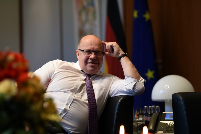 German Economy Minister Peter Altmaier pauses during an interview in his office in Berlin