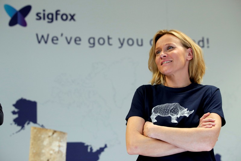 Marion Moreau, Head of Sigfox Foundation, poses during an interview with Reuters at French tech company Sigfox offices in Paris