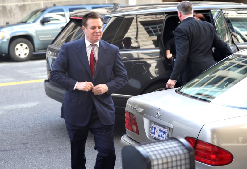 Former Trump campaign manager Manafort arrives for arraignment at U.S. District Court in Washington