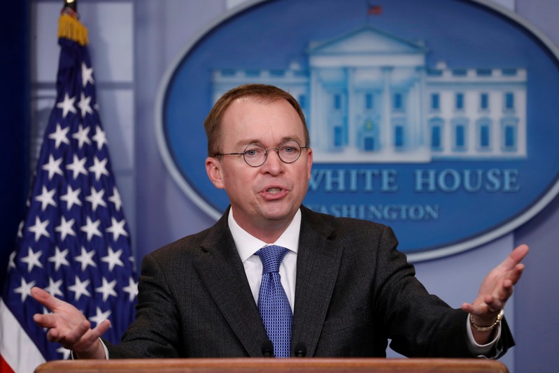 FILE PHOTO: White House budget director Mick Mulvaney holds a press briefing at the White House in Washington