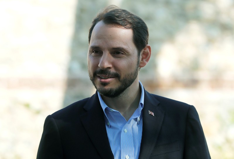 Turkish Treasury and Finance Minister Berat Albayrak is pictured before an interview with Reuters in Istanbul