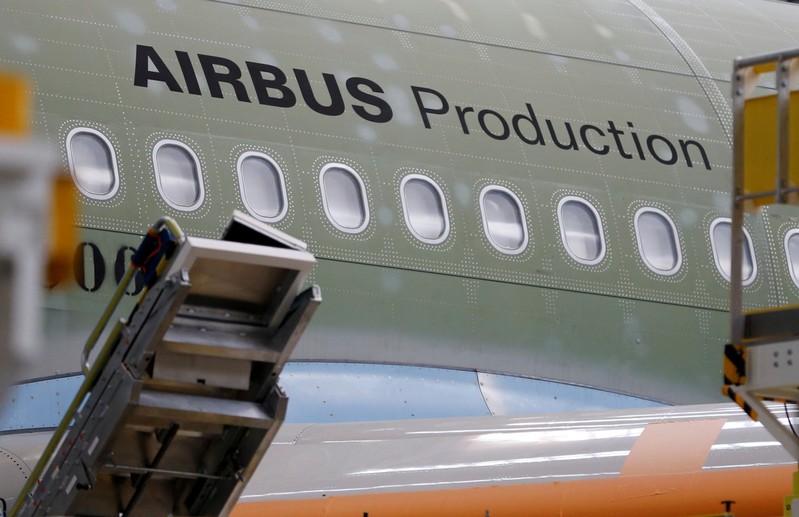 FILE PHOTO: An Airbus A330neo is pictured on its final assembly line at Airbus headquarters in Colomiers, near Toulouse