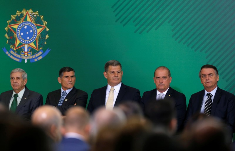 Brazil's new President Jair Bolsonaro attends the handover ceremony of his new ministers in Brasilia