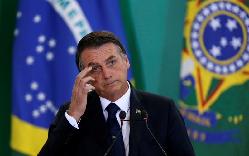 FILE PHOTO: Brazil's President Bolsonaro attends ceremony at Planalto Palace in Brasilia