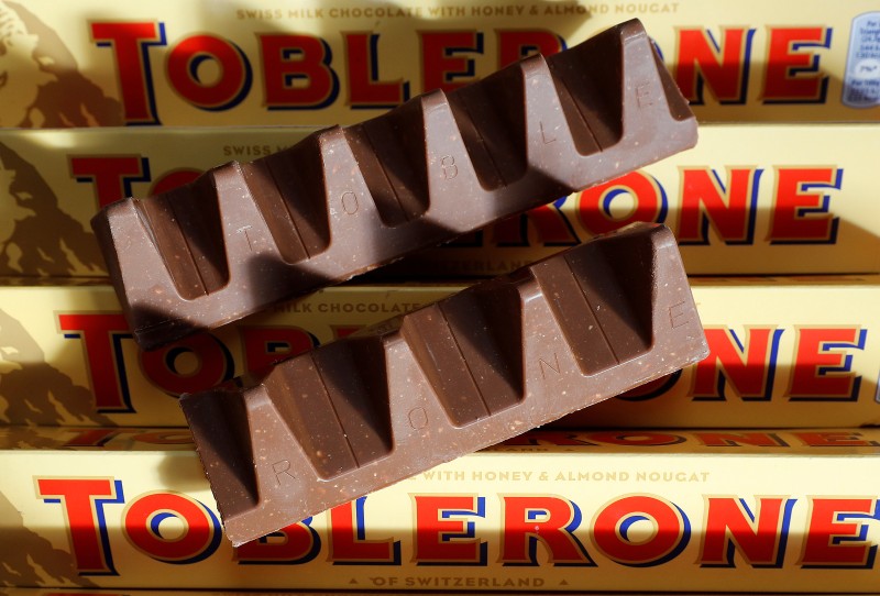 FILE PHOTO: 150g and 170g bars of Toblerone chocolate are illustrated in Loughborough