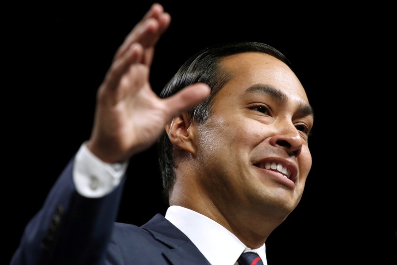 FILE PHOTO: Julian Castro, former United States Secretary of Housing and Urban Development, speaks at the Netroots Nation annual conference for political progressives in New Orleans