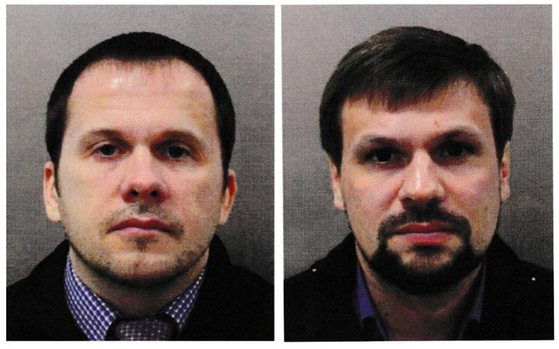 FILE PHOTO: Alexander Petrov and Ruslan Boshirov, who were formally accused of attempting to murder former Russian intelligence officer Sergei Skripal and his daughter Yulia in Salisbury, are seen in an image handed out by the Metropolitan Police in London