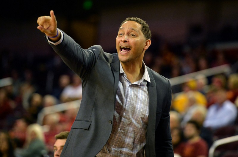 FILE PHOTO: Southern California Trojans associate head coach Tony Bland reacts during a NCAA basketball game against the Cal State Northridge Matadors at Galen Center in Los Angeles