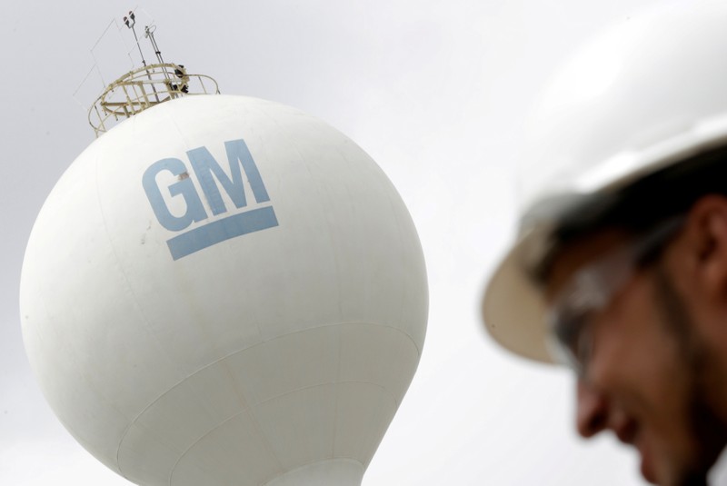 FILE PHOTO: The GM logo is seen at the General Motors headquarters in Sao Caetano do Sul