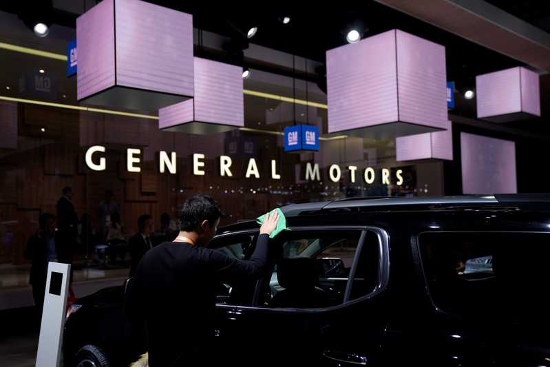 A General Motors sign is seen during the China International Import Expo (CIIE), at the National Exhibition and Convention Center in Shanghai