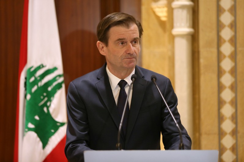 Hale, U.S. Under Secretary of State for Political Affairs of the Department of State, talks during a news conference in Beirut