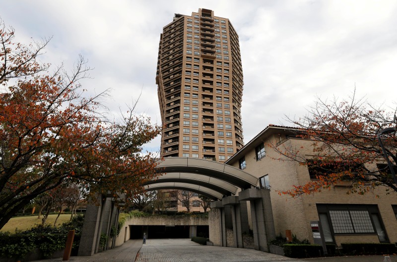 FILE PHOTO : An apartment block where Nissan Chairman Carlos Ghosn is believed to have a residence, is pictured in Tokyo