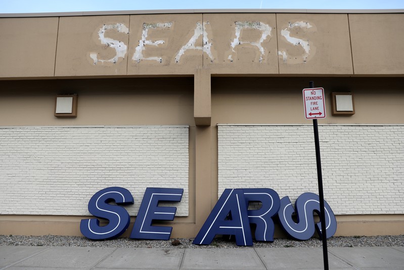 FILE PHOTO: A dismantled sign sits leaning outside a Sears department store in Nanuet