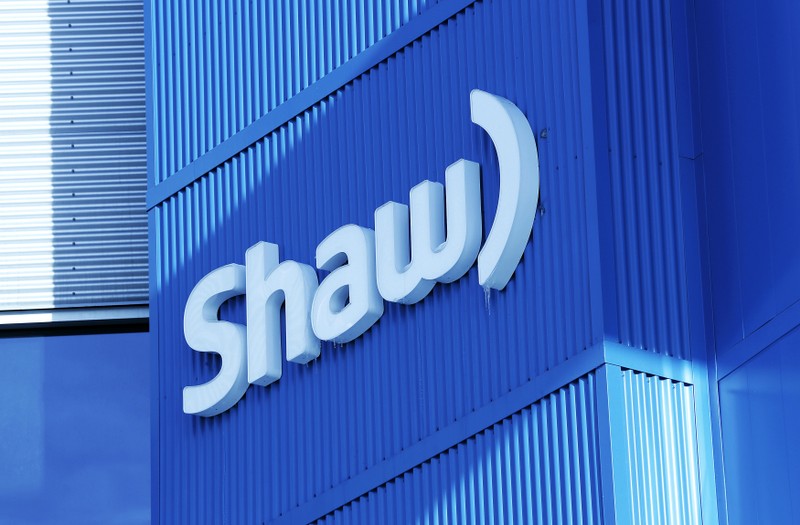 Shaw logo is pictured on their Barlow Trail building, home to the annual Shaw AGM, in Calgary, Alberta