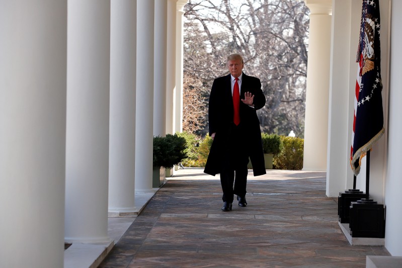 U.S. President Trump speaks about deal to end partial government shutdown at the White House in Washington