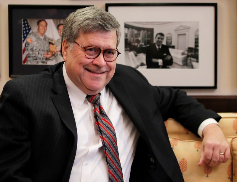 U.S. Attorney General nominee William Barr attends a meeting on Capitol Hill in Washington