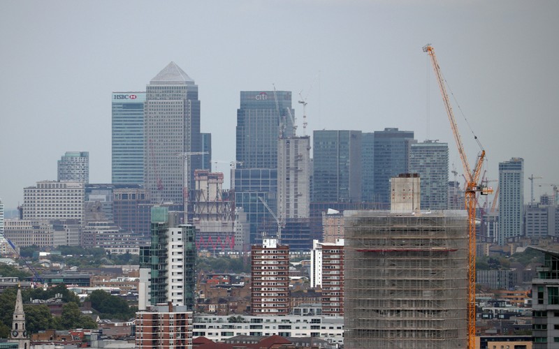 FILE PHOTO: The Canary Wharf financial district is seen from the Broadway development in central London