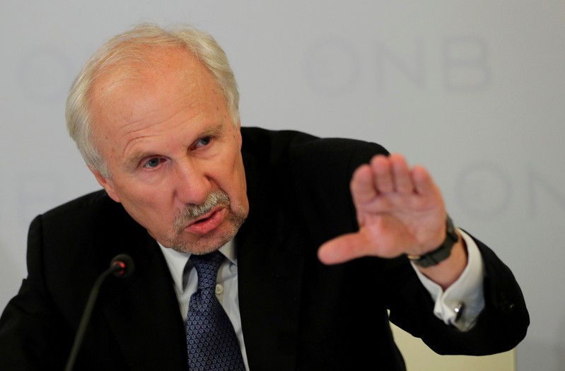 FILE PHOTO: OeNB Governor Nowotny addresses a news conference in Vienna