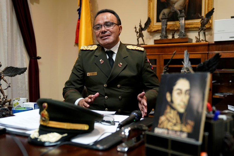 Venezuelan Colonel Jose Luis Silva, Venezuela’s Military Attache at its Washington embassy to the United States, is interviewed by Reuters after announcing that he is defecting from the government of President Nicolas Maduro in Washington
