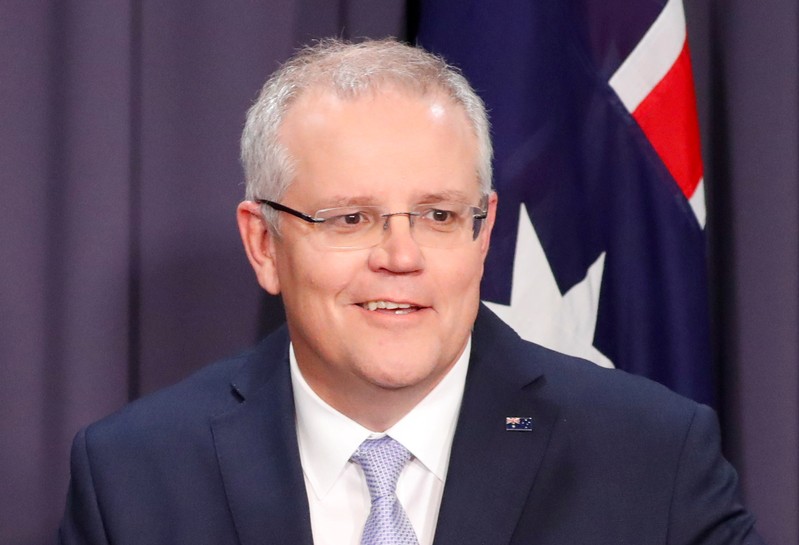 The new Australian Prime Minister Scott Morrison attends a news conference in Canberra