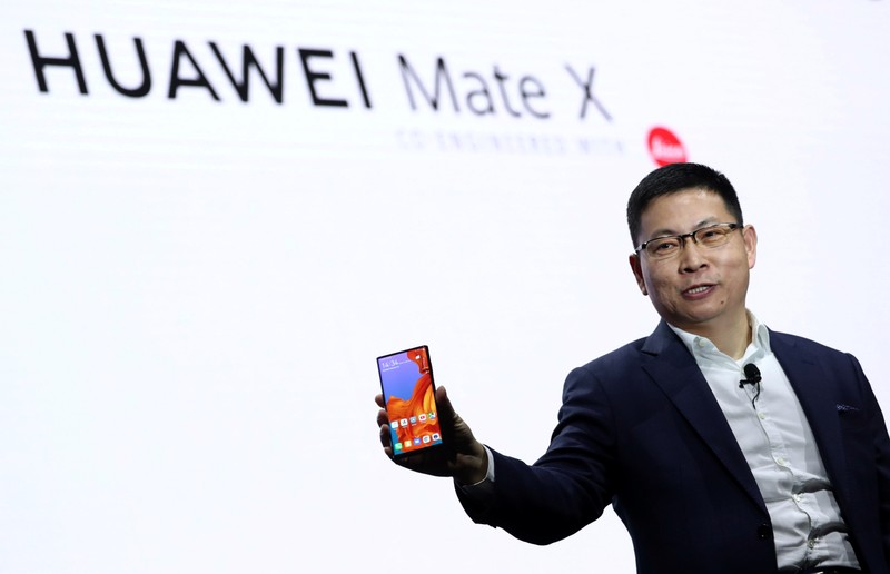 Richard Yu, CEO of the Huawei Consumer Business Group presents the new Mate X smartphone, ahead of the Mobile World Congress (MWC 19) in Barcelona