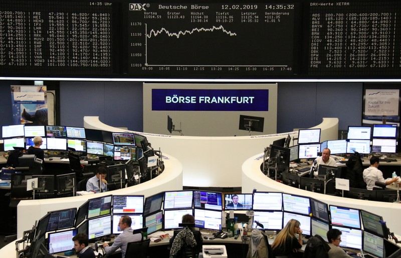 The German share price index DAX graph at the stock exchange in Frankfurt