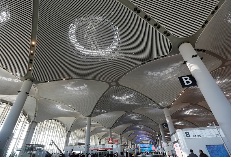 A terminal of the Istanbul's new airport is pictured prior to the official opening ceremony