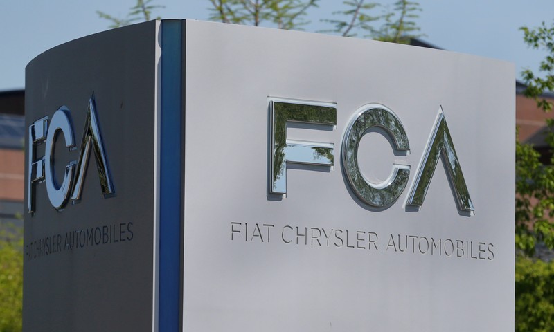 FILE PHOTO: A Fiat Chrysler Automobiles sign is seen at the U.S. headquarters in Auburn Hills, Michigan,