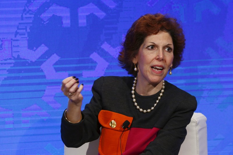 FILE PHOTO - Cleveland Fed President Loretta Mester takes part in a panel convened to speak about the health of the U.S. economy in New York