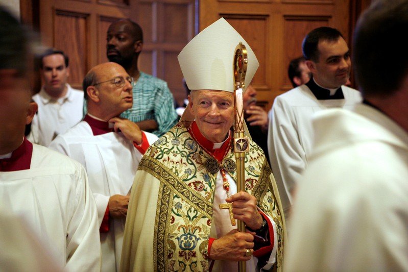 FILE PHOTO: Cardinal McCarrick stands before the Mass of Installation for Archbishop Wuerl in Washington