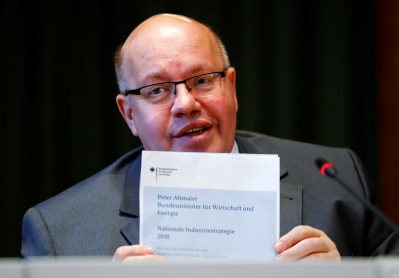 German Economy Minister Peter Altmaier presents the national industry strategy for 2030 during a news conference in Berlin