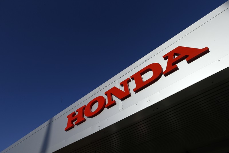 FILE PHOTO - A sign is seen at the Honda assembly plant near Swindon, southern England