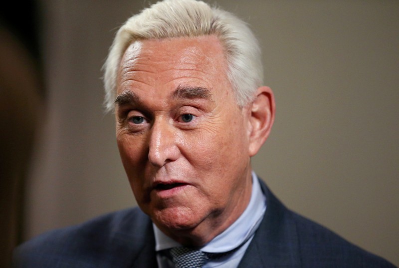 FILE PHOTO: Longtime Trump ally Roger Stone gives an interview to Reuters in Washington